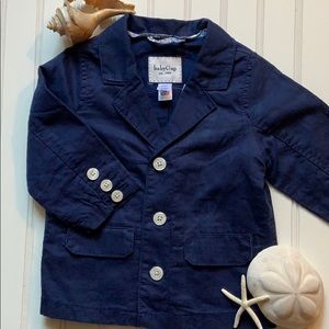 Gap NWT Navy Blue Linen Blazer Size 12-18M